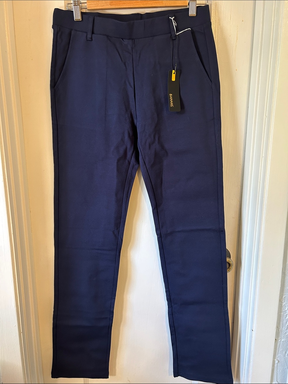 Womens Navy Ponte Pants